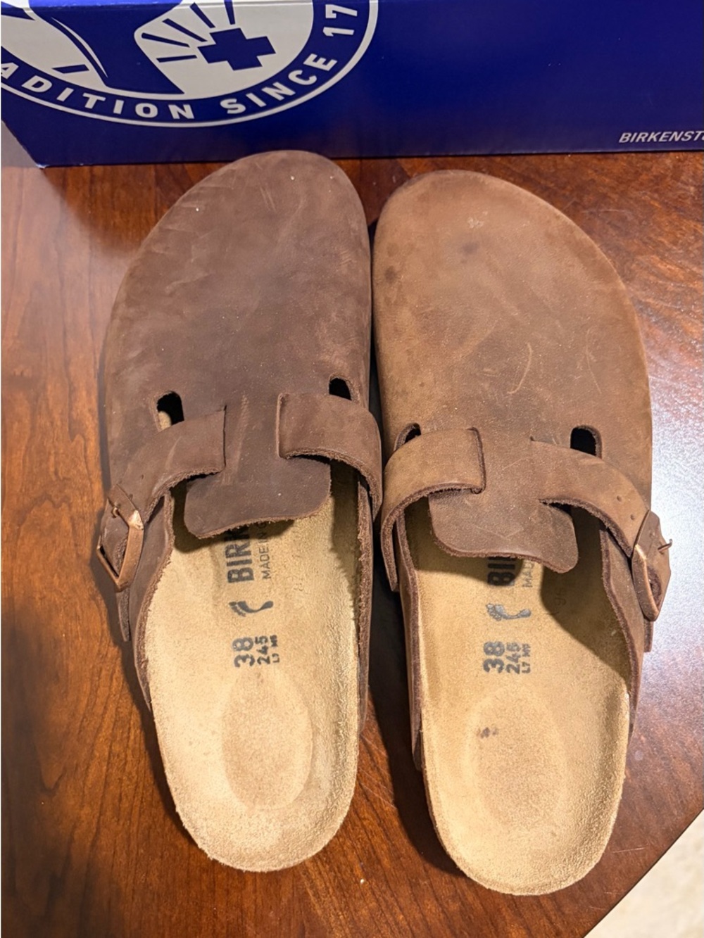 Birkenstock Boston Brown Suede Women’s Boston Clogs - Picture 2 of 4